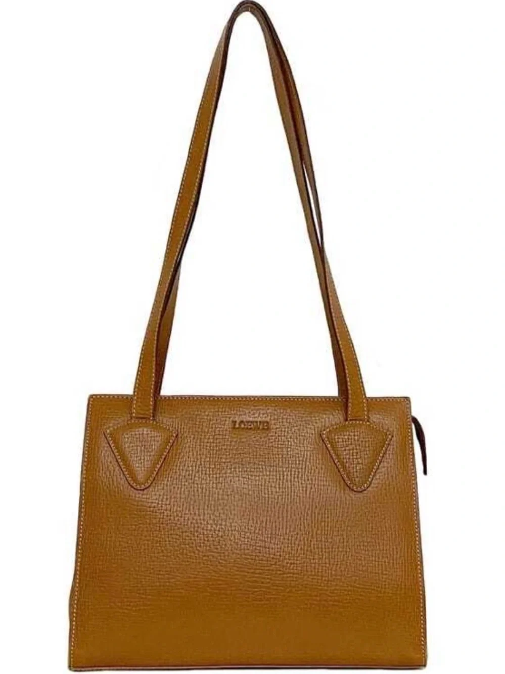 LOEWE Shoulder Tote Bag Brown Grain Leather - Picture 2 of 12